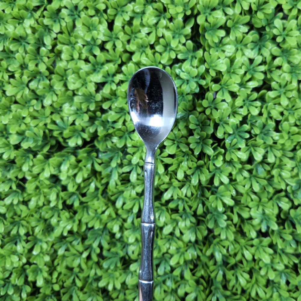 Cambridge Silversmiths Mambosa Bamboo Handle Sugar Spoon 18/10 SSl Silver 6.5"